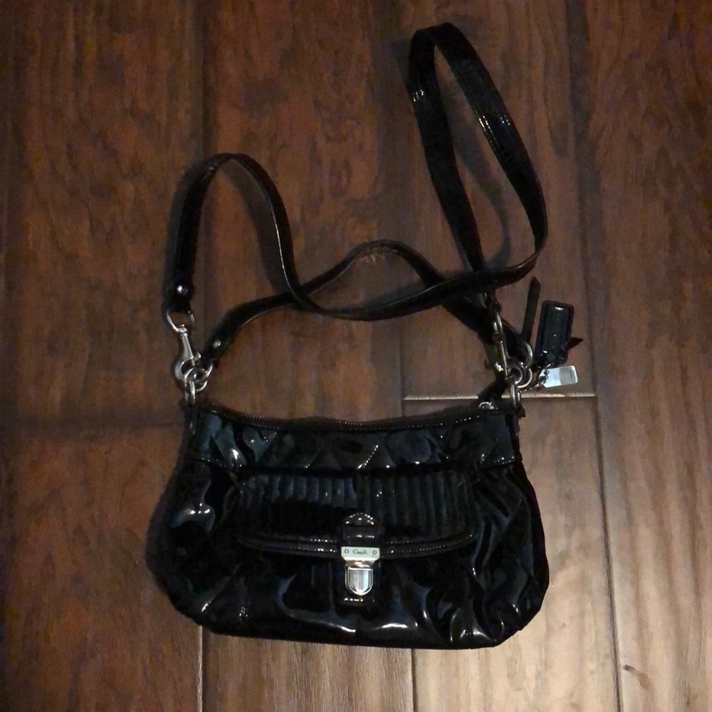Black Patton leather coach